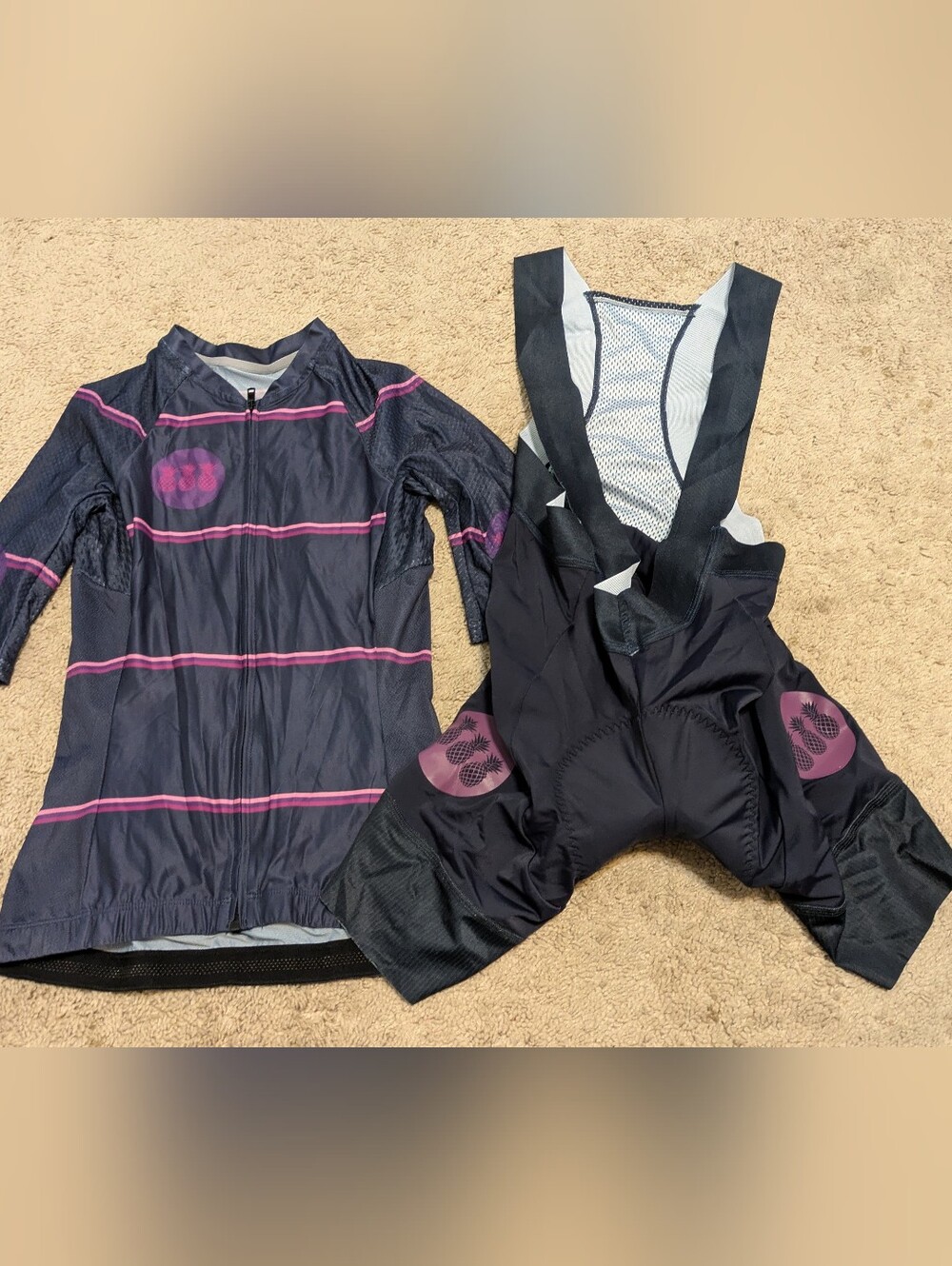 Tres Piñas 2pc pro Cycling Jersey & Bib Shorts Set S Black/Pink